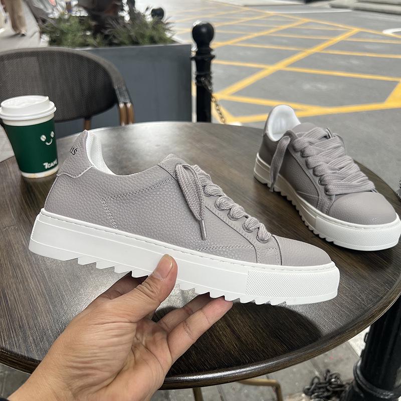 Scarpe Casual da Skateboard da Uomo Europee Versatili con Suola Spessa e Lacci