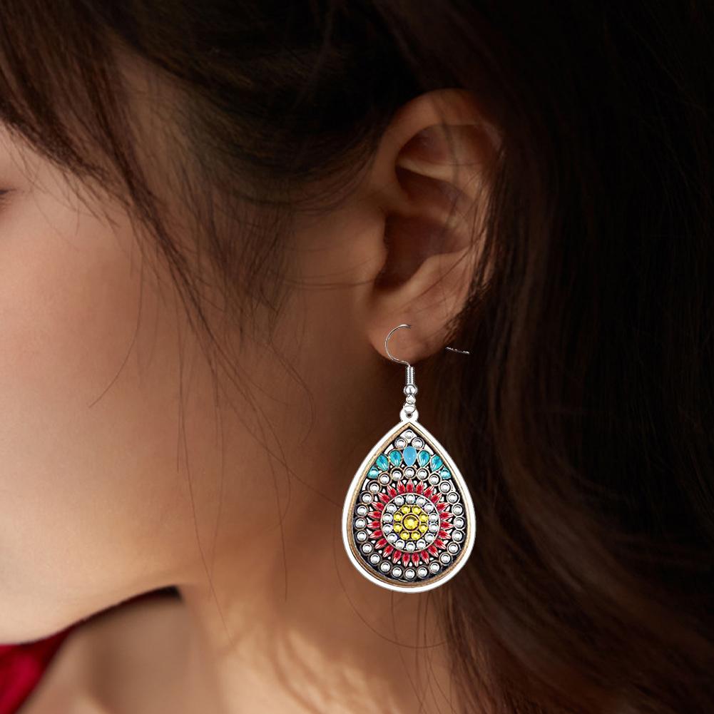 10 Pairs Diamond Earrings Making Kit Snowflake Boho Diamond Art Earring Making Kit DIY Diamond Painting Earring Making Craft Kit