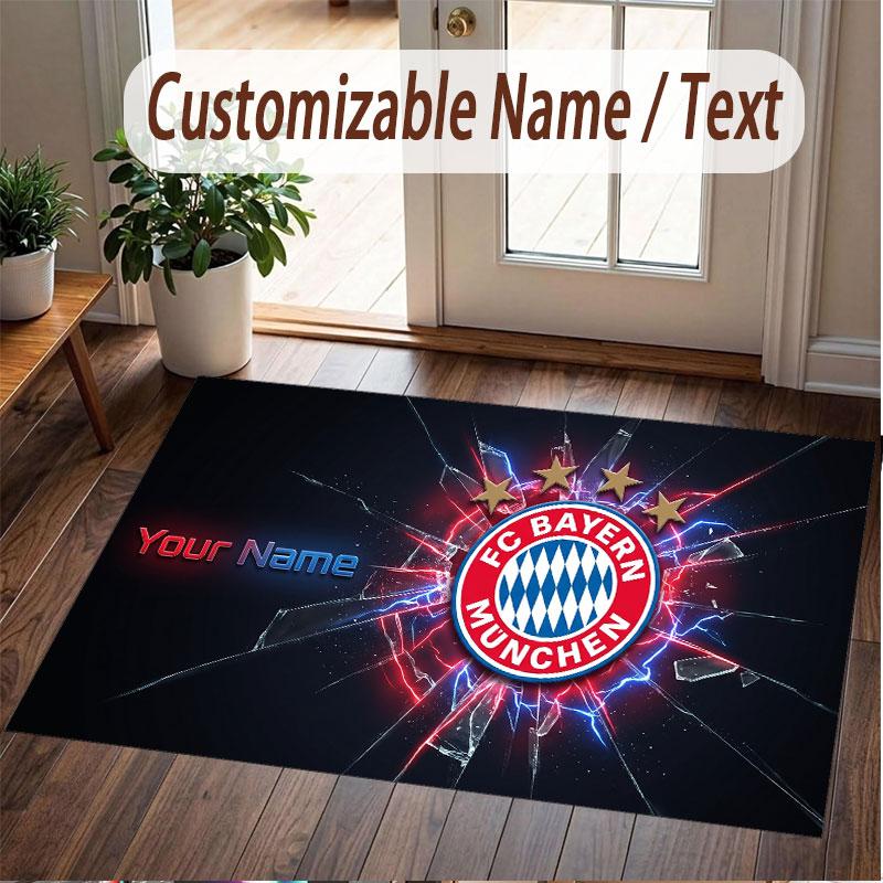 Custom Rug Bayern Munich Pattern Print Name Text Soft Non‑Slip Floor Carpet for Home Indoor Decoration