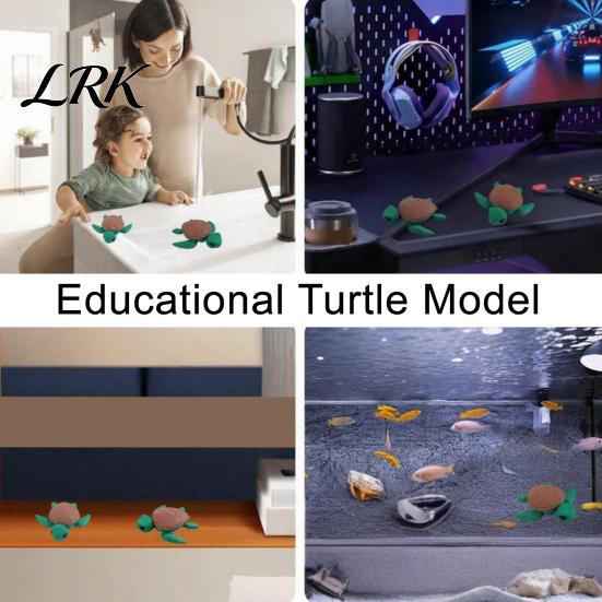 Animal Stress Relief Toy 3D Printed Turtle Ornament, Tiny Figurine with Movable Joints, Cute Mini Fidget for Kids Adults Desk Accessory Interactive