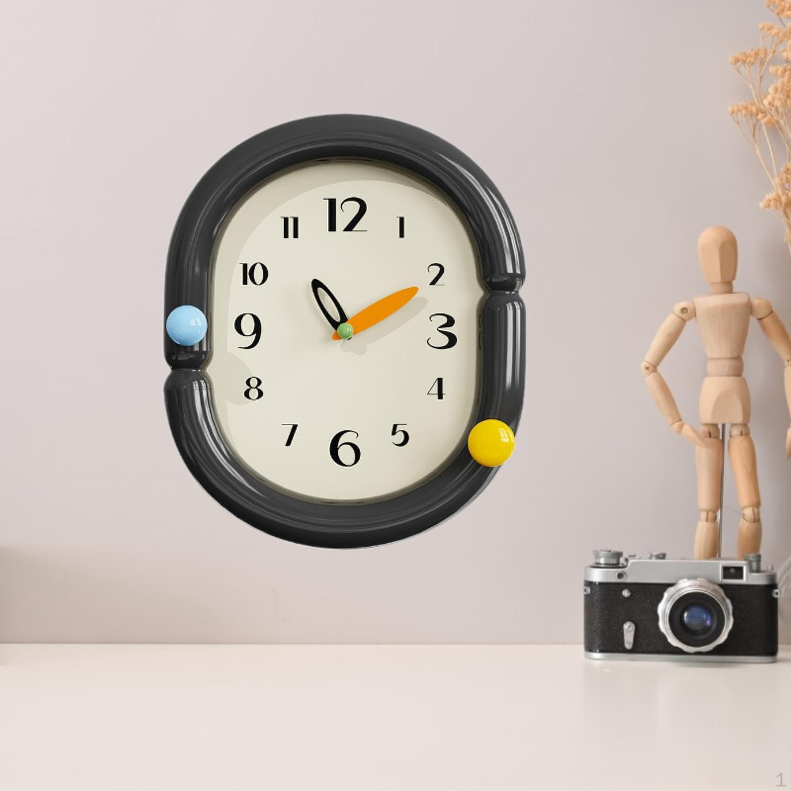 Настенные часы Декоративное креативное украшение Уникальные практичные, Декорация, Подвесные настольные Black