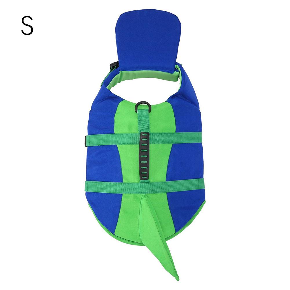 Gilet de sauvetage pour chien en forme d'aileron de requin Haute flottabilité Gilet pour animal de compagnie avec poignée de secours Double boucle Attache pour laisse Anneau en D Séchage rapide Léger