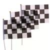 10pcs Decor Checkered Black and White Pennant Banner Racing Flags Stick Racing Traffic Cones Party Racing Car Party