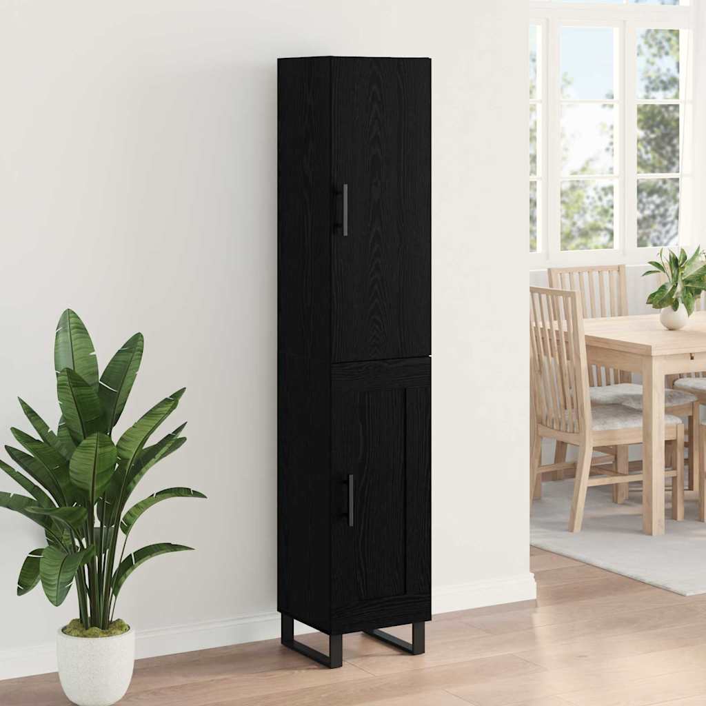 Highboard Black Oak Effect 34.5 x 34 x 180 cm Particleboard