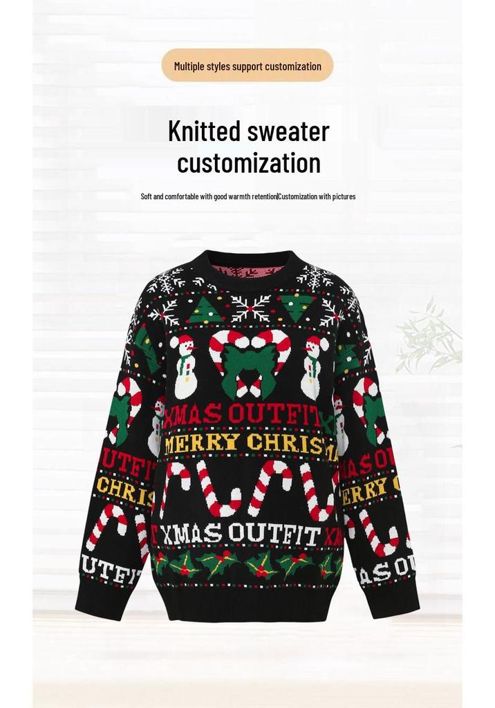 Women's Autumn Winter Christmas Party Jacquard Knit Sweater - European & American Style