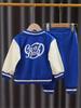 Spring Boys' New Baseball Uniform Long Sleeve Three-Piece Set - English Letter Design, Zipper, Casual for Infant & Toddler