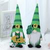 Panenka Gnome St. Patrick's Day Plyš stojící zelený list trpasličí ozdoby