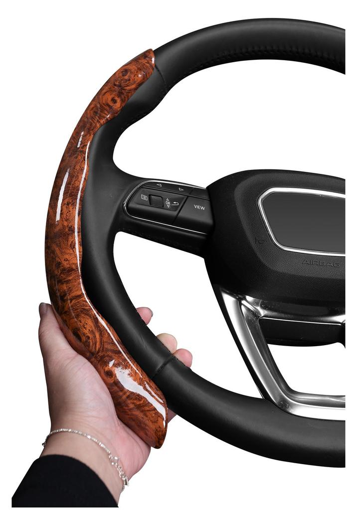 Nio Steering Wheel Cover: Walnut Wood, Luxurious, Non-slip, O/D-shaped, All-Season Comfort