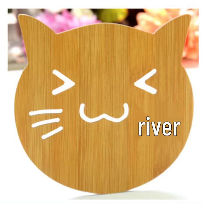 Cartoon Wooden Dining Table Heat-Resistant Anti-Slip Coaster Mat
