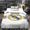 Set Copripiumino Ultra Morbido Real Madrid, Biancheria da Letto Matrimoniale, Set Copripiumino Stampato in Microfibra