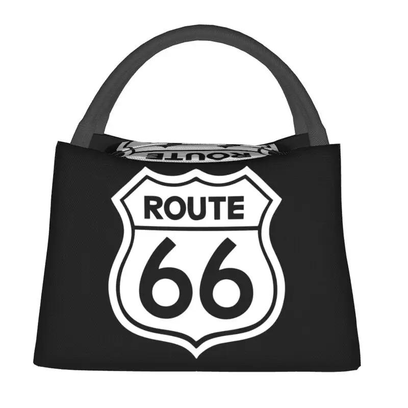Custom Vintage Route 66 Lunch Bag Women Cooler Thermal Insulated Lunch Box for Work Pinic or Travel