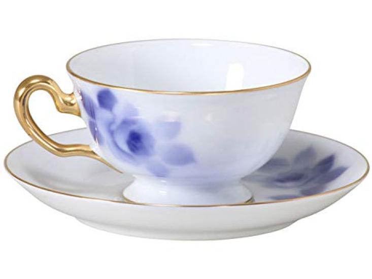 Touen Washi Paper Blue Rose Cup Saucer [Okura Wrapping] & 8011/6C