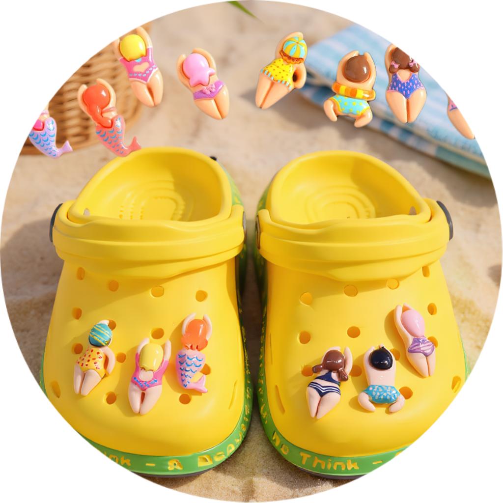 6 Stück Schwimmende Jungen Mädchen Sport Harz Schuhe Charms Ornamente DIY Armbänder/Taschen/Tassen Ornamente Weihnachtsfeier Geschenke für Mädchen Jungen