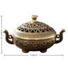 Retro měděný kadidelník Kadidlo Držák na kadidlo Bronzový Vintage kadidelník Uhlíkové kamna Luxusní stojánek Kadidlový kov