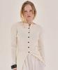 GRIDAJ Cotton Blended Boat Neck Cardigan _ Ivory
