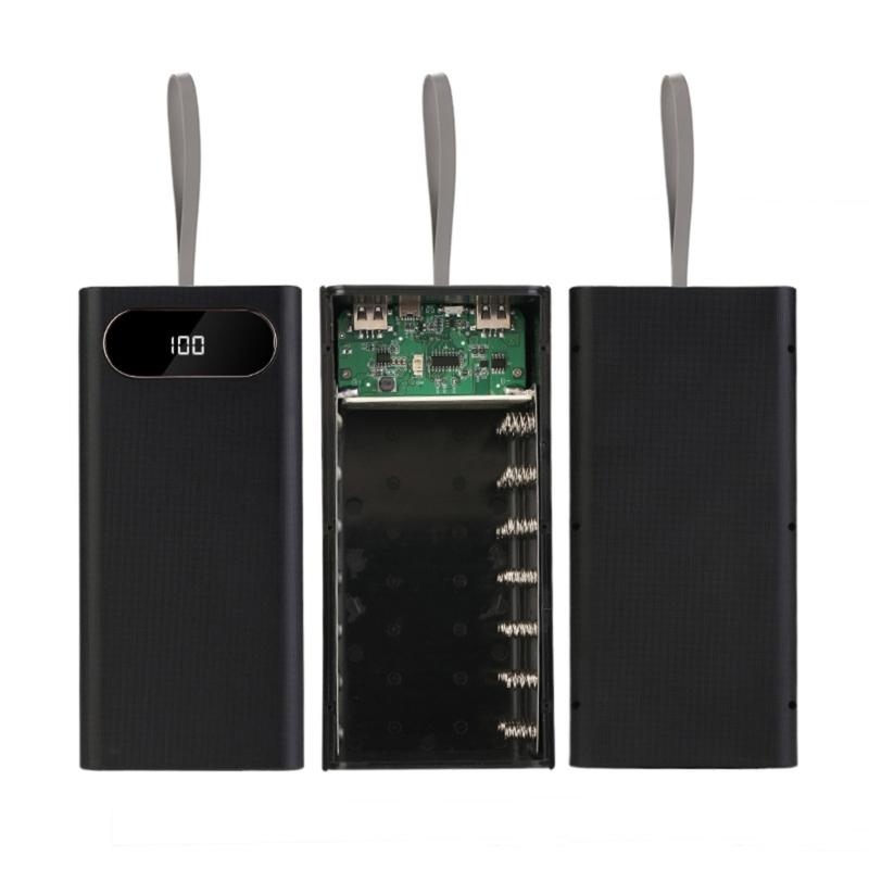 Съемные DIY Боксы для Пауэр Банка 28x18650 Батарея Более Быстрые Зарядные Устройства Внешний Корпус Оболочки Чехол для Зарядных Устройств (Батарея в комплект не входит) чёрный