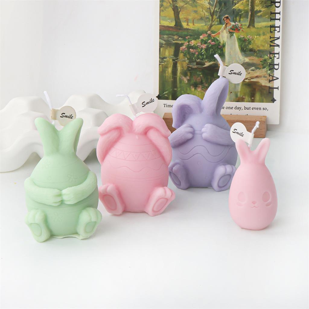 Niedliche Osterhasen-Silikonform für Kerzen, schöne Hasenform, Kunstharzform, einzigartige Silikonform für selbstgemachte Osterkerzen