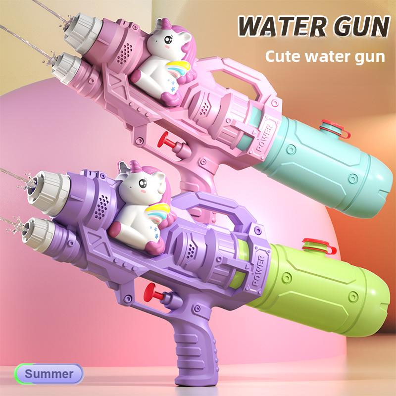 

Children s Double Nozzle Water Gun - Pony, Dinosaur, Duck, Shark Themes