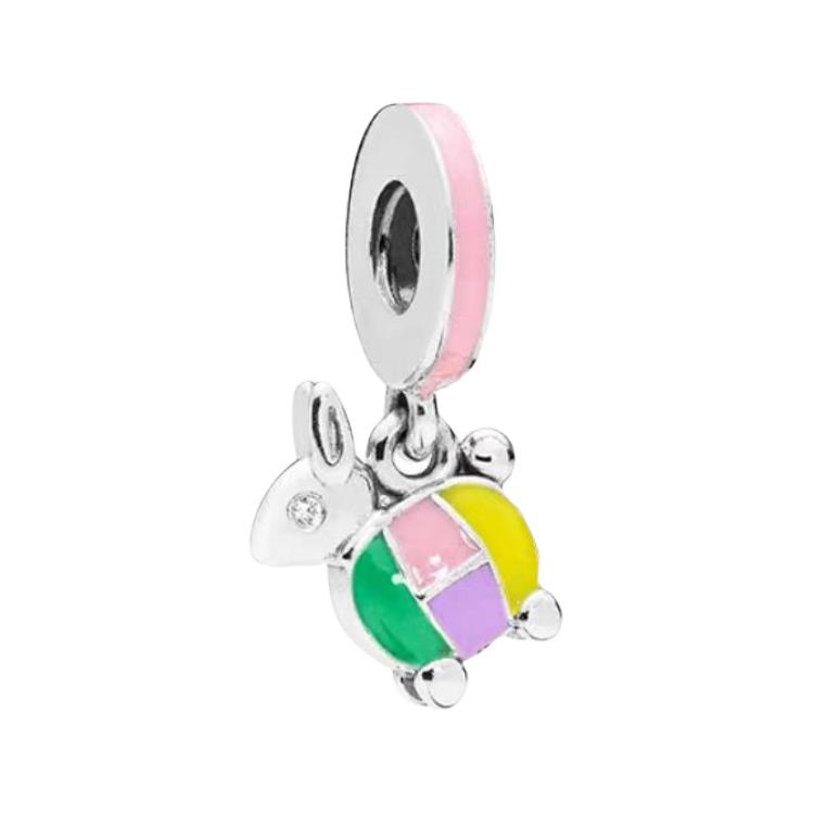 Pandora Jade Rabbit Lamp Original Design 925 Silver Cubic Zirconia Enamel Pendant Women pendant Multicolor 797603ENMX Box