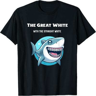 Lustiges Weißhai-Liebhaber-Hai-Zahn-Zahnmedizin-Design T-Shirt