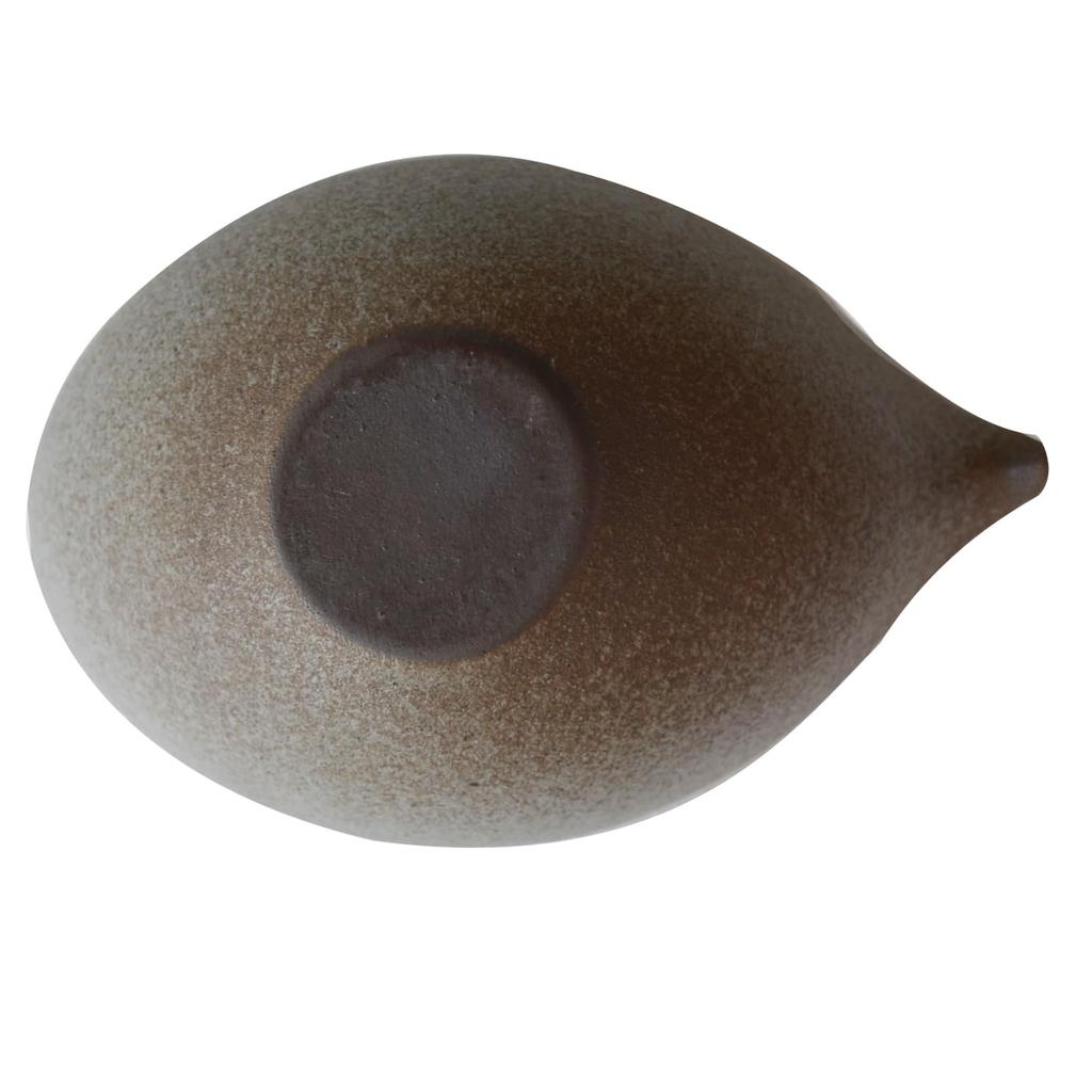 Katakuchi Bowl Medium Bizen Style Matcha Bowl, Palm Color/White 180ml Matcha Bowl with Handheld Heater (1 Piece) (C)
