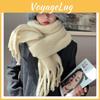 Soft Cashmere Winter Pure Scarf Color Warm Long Tassel Scarfs Thickened Wrap Shawls For Women