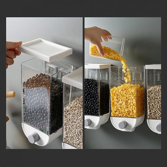 Cereal Dispenser Dry Food Coffee Beans Storage Container Wall-mounted Home Tools
