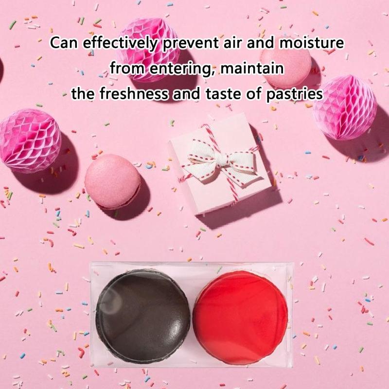 50 Stück Transparente Macaron-Behälter Klare Kunststoff-Dessertverpackungsboxen für Geburtstage und Hochzeiten Bäckereibedarf