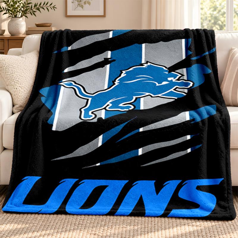 Detroit Lions blanket Flannel Blanket Soft Cozy Plush Throw for Sofa Bed Lightweight Home Decoration Outdoor camping