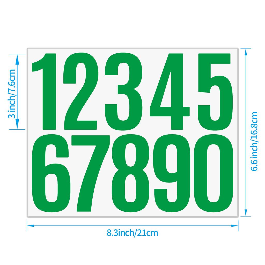 3-inch 0-9 Number Sticker, Large Vinyl Mailbox Label For Goods Classification Self-adhesive Mold Waterproof Wall Sticker