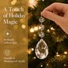 30pcs Crystal Clear Christmas Tree Ornaments Acrylic Water Droplet Hanging Pendant Decor Christmas Decoration