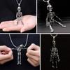 Skull Skeleton Vintage Retro Gothic Punk Rock Biker Halloween Pendant Necklace Hold Hands Skull Necklace Jewelry Gift