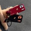 Fashion Faux Leather Gold Pony iPhone Case with Lanyard Strap for iPhone 17 Pro Max 16 15 14 13 Pro