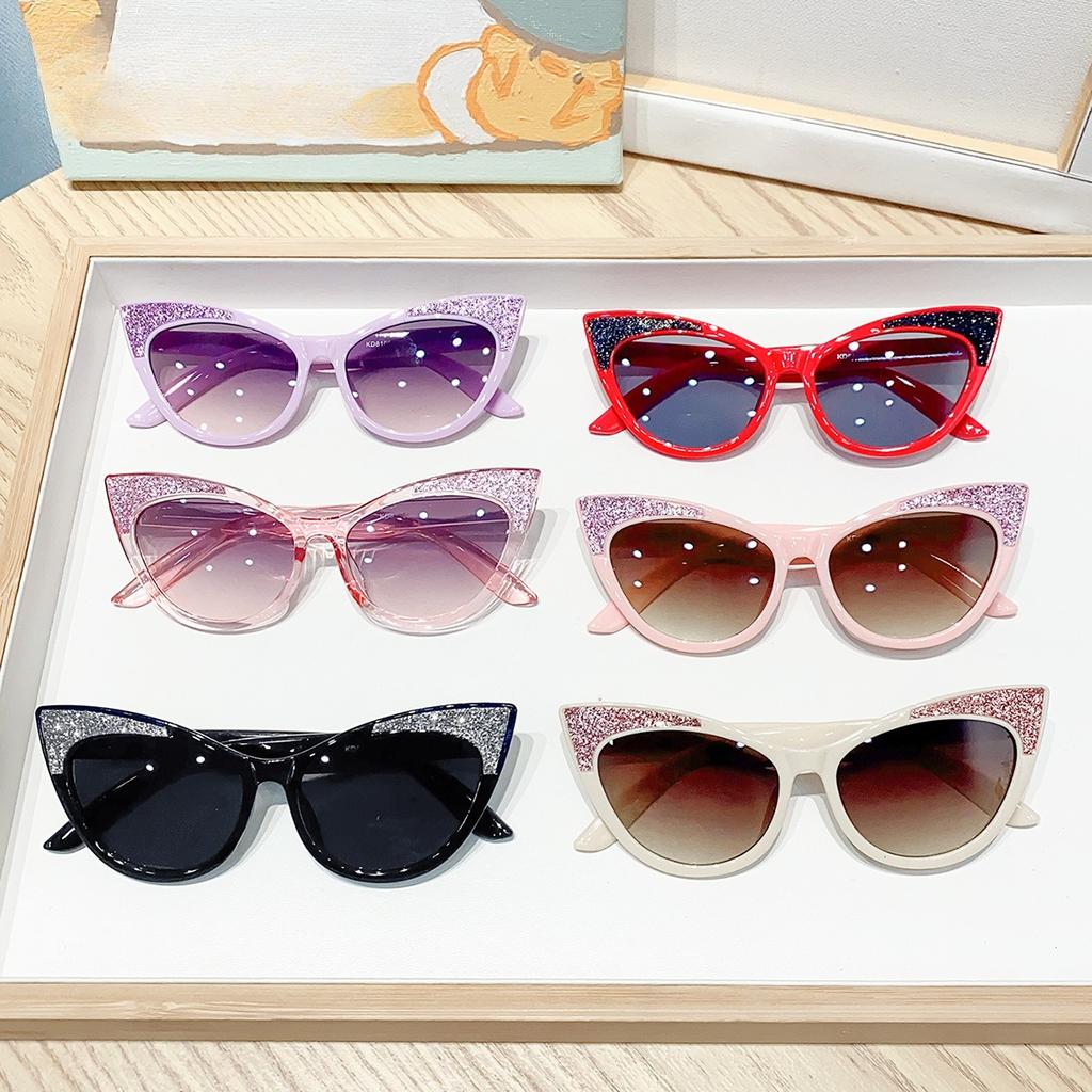 Cute Cat Eye Children Sunglasses for Kids Shiny Candy Color Sun Glasses Cute Baby Eyewear Trend Girls Eyeglasses