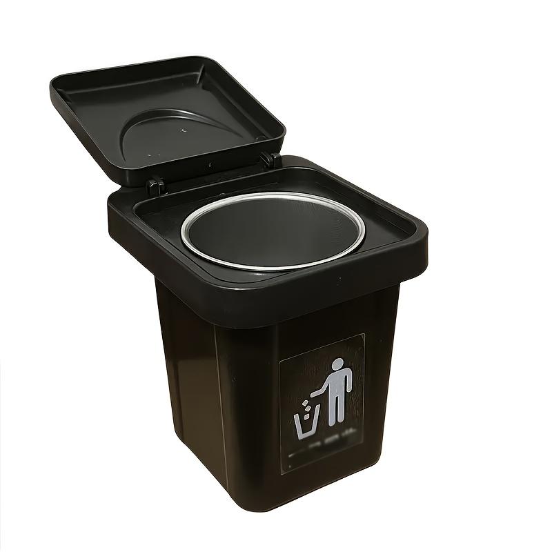 Trash Can Ashtray With Lid Stainless Steel Ashtray Bathroom Wall Hanging Notch Anti-fly Ash Ashtray
