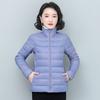 Women's fashionable light down jacket with stand collar, slim fit, short style, large size cotton jacket