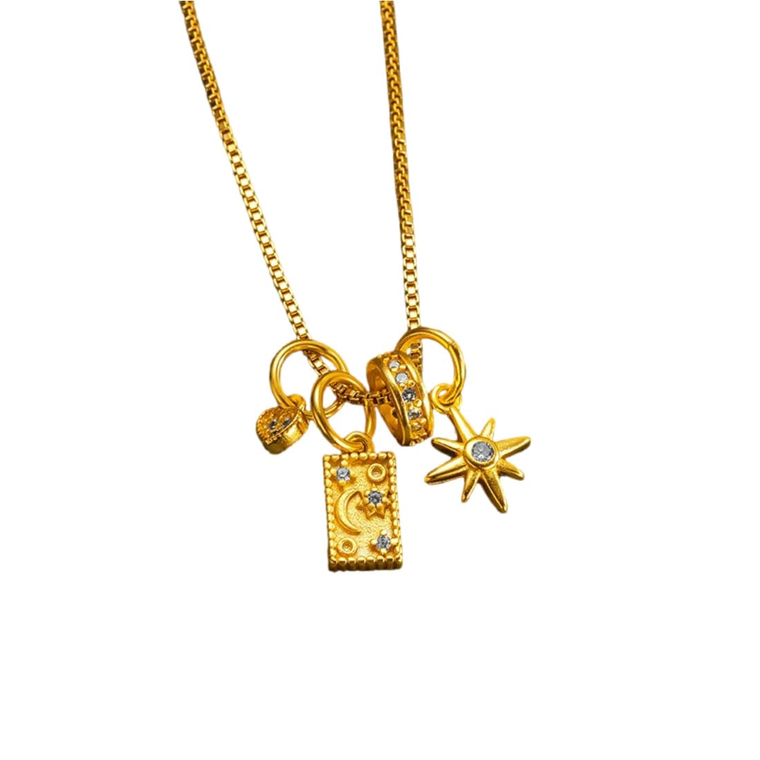 

Ожерелье 18K 18K Gold Аксессуар Цепочка из цельного золота Подарок на день рождения Ожерелье [HONGBIZI] Женское