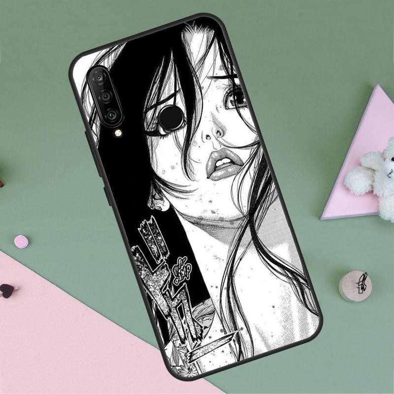 Horror Manga Style For Huawei P30 P40 Lite P60 Pro Nova 7i 8i 11i 12i 12s 10 9 SE Y90 Y60 Y70 Y72 Y61 Y91 Case