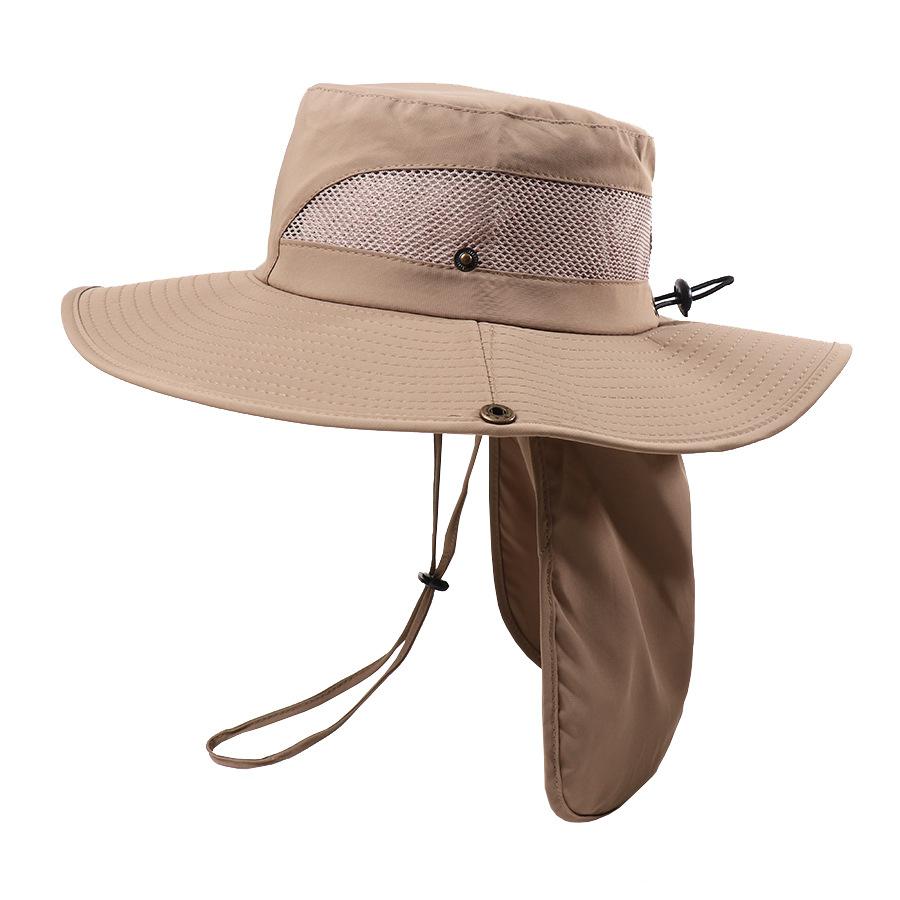 Men's summer sun hat outdoor mountaineering UV protection sun hat fishing hat shawl neck protection quick drying bucket hat