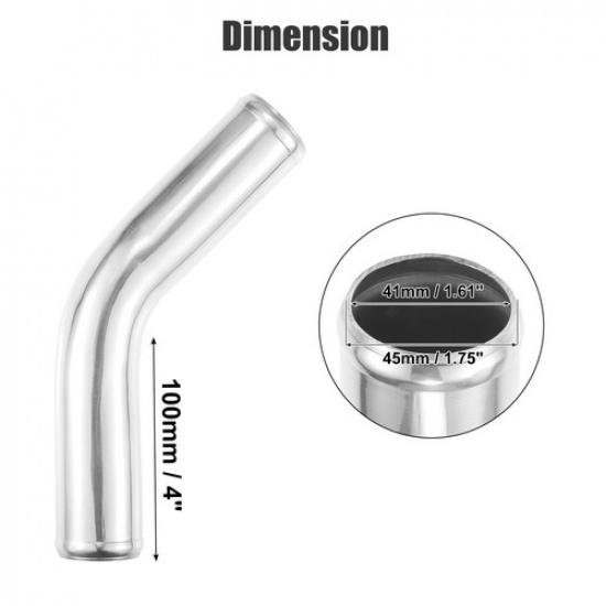 Car OD 1.75" Leg Length 4" Intercooler Pipe Intake Tube 45 Degree Bend Elbow