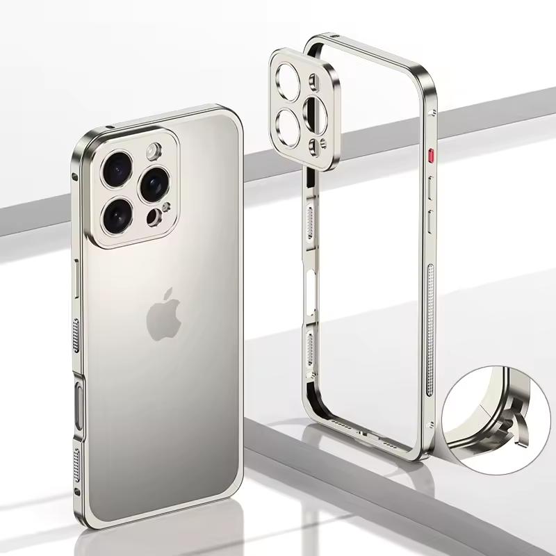Rahmen Bumper Handyhülle aus Luftfahrt-Aluminiumlegierung für iPhone 16 15 14 13 12 Pro Max Plus Metall Linsenschutz Stoßfeste Hülle