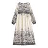 Autumn European and American Women's Clothing Positioning Printing Fringed Bohemian Loose Dress