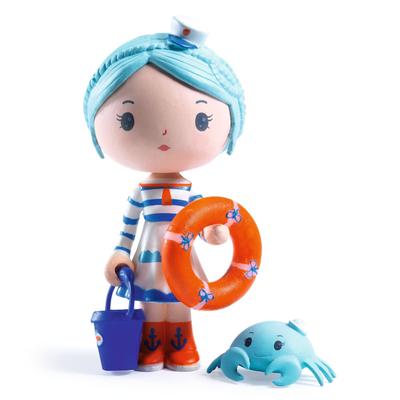DJECO Tinyly Marinette & Squick Puppen - Mini-Puppen, Rollenspielpuppen, Skandinavischer Stil, Stilvoll, Montessori, Alter 4, 5, 6, 7, 8, 9, 10 - Mädchen,