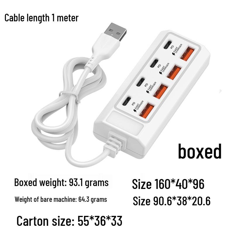 Multi-Port USB Hub Adapter: USB & Type-C Extension Dock with Converter.