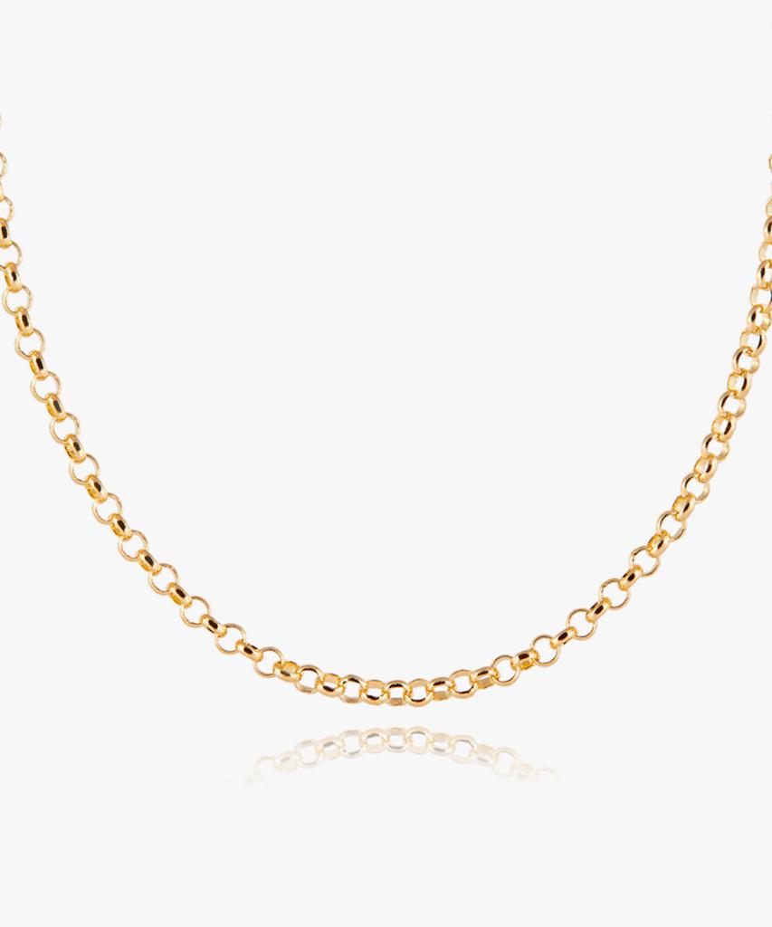 Helene Jewelry 14K 18K Tiny O-Ring Chain Gold Necklace