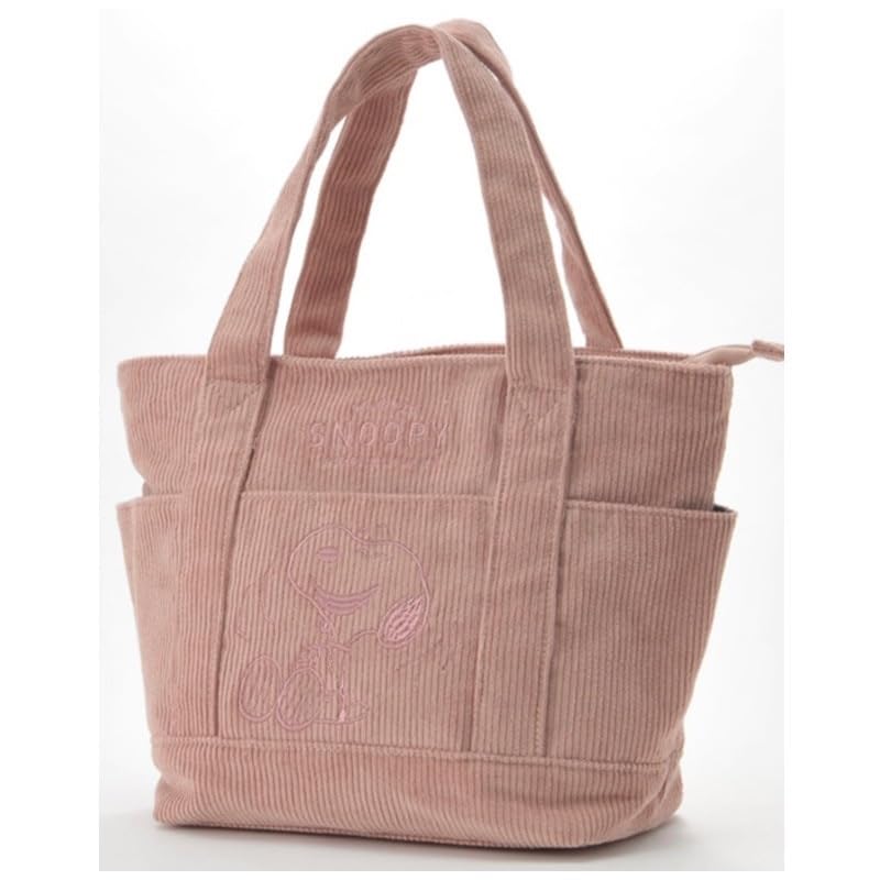 Snoopy Tote Bag Corduroy Bag Large Capacity Zook Bag School Tote Bag with Pockets Shopping Bag Commuting School Bag Cute Eco Bag Mother's Women's