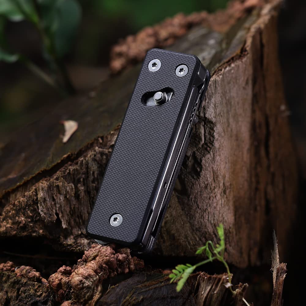 ROXON KS2E Elite D2 Blade 13 In 1 Multi-Tool Functional Pocket Knife with Large Scissors, G10 Handle, Pocket Clip, Perfect for