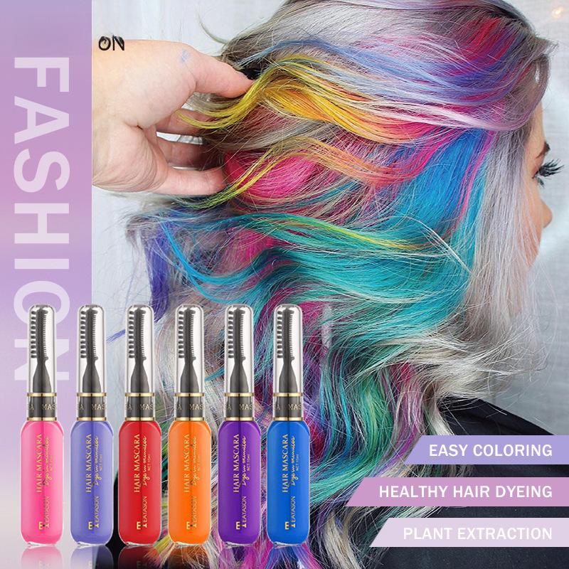 Temporäre Haarfarbe Mascara, Auswaschbare Haarfärbemittel Mascara für Wimpern und Haare, Leuchtende Farben