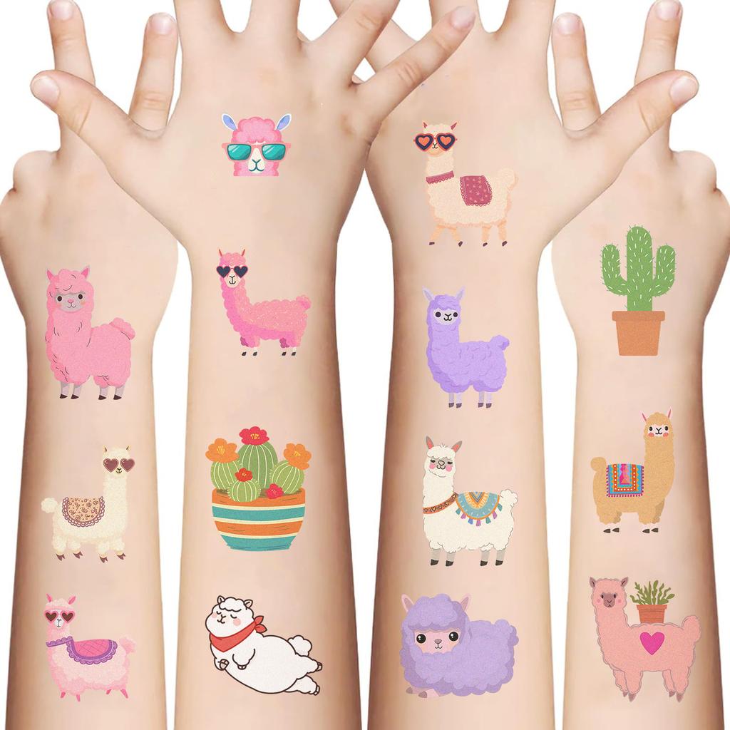 Cartoon Cute Alpaca Series Tattoo Stickers Waterproof Party Gift Funny Face Stickers