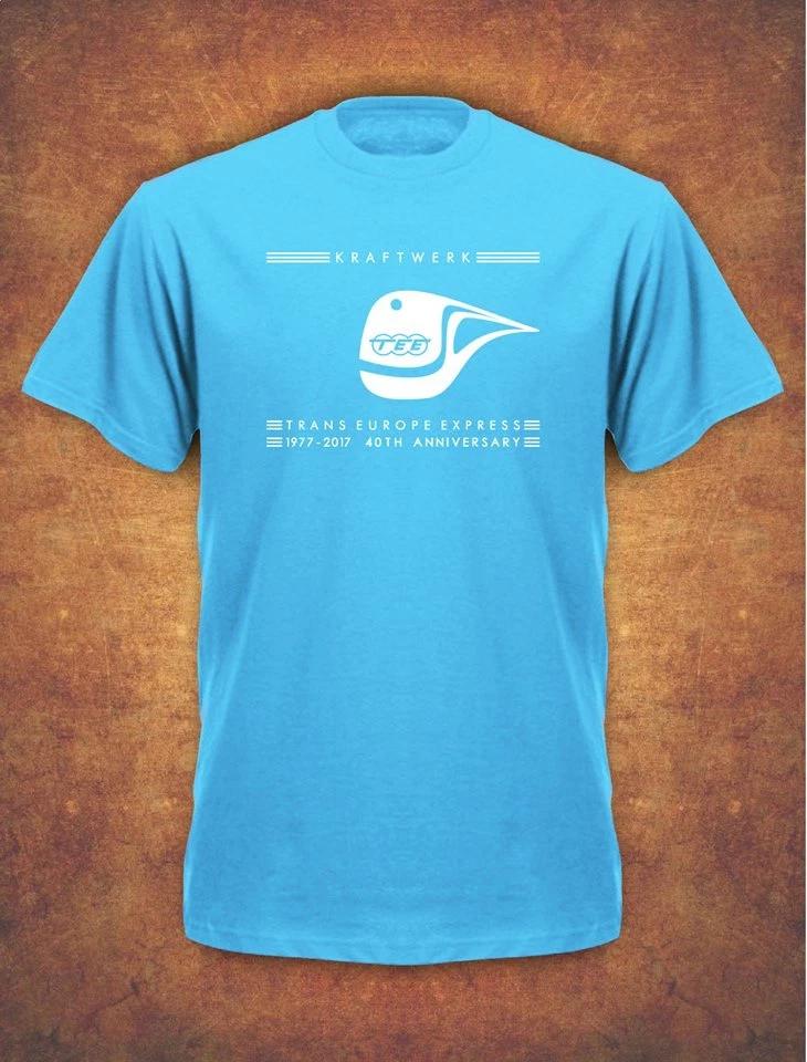 40th Anniversary KRAFTWERK TRANS EUROPE EXPRESS RETRO Mens T- Shirt Sky Blue XL